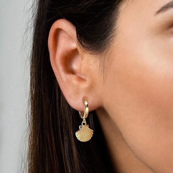Women’s Gold-Plated Huggie Hoop Earrings with Cubic Zirconia - Perfect Gift Idea - Picture 4 of 7